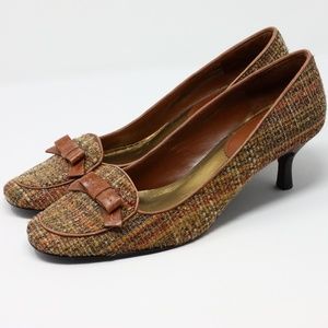 Enzo Angiolini Brown Tweed Kitten Heels Size 8.5